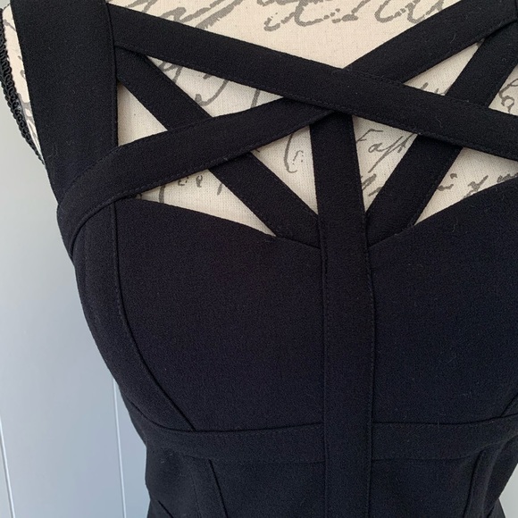 BCBGMaxAzria Yasminka Corset A- Line Black Dress Size 6 - Picture 5 of 12